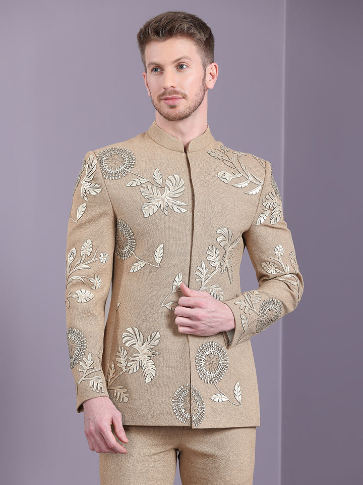 Jodhpuri Suit with Lazercut Computer Embroidery