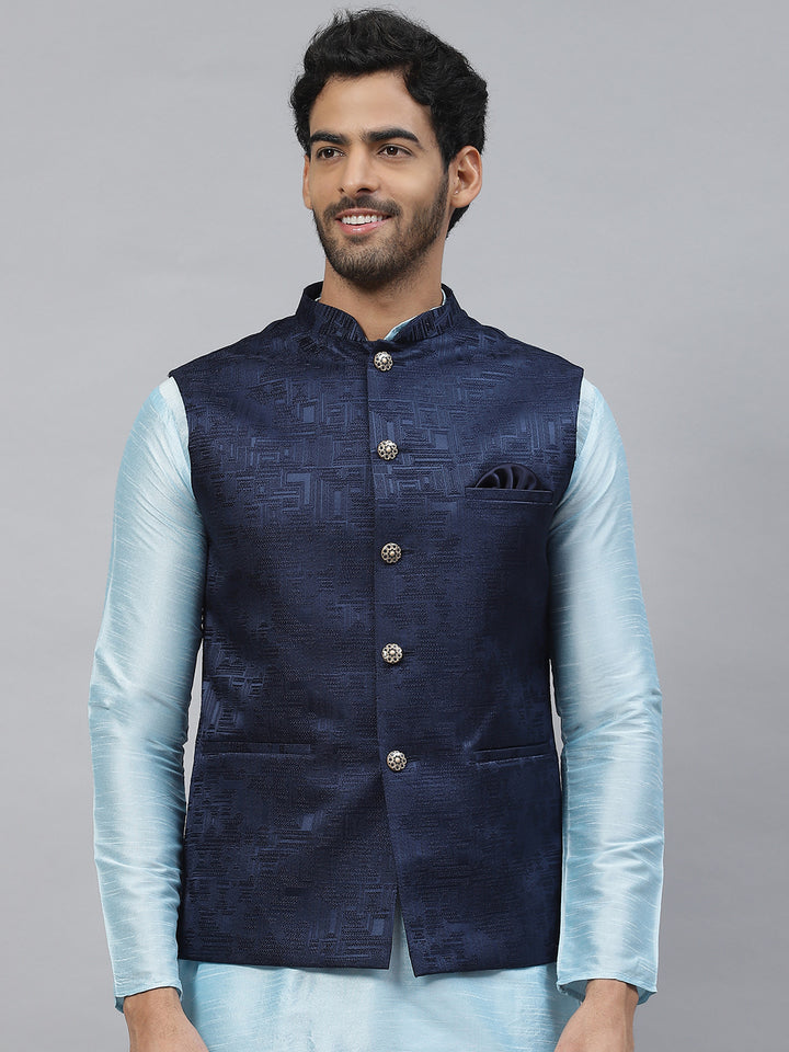 Geometric Jacquard Nehru Jacket