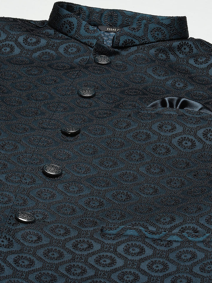 Geometric Jacquard Nehru Jacket