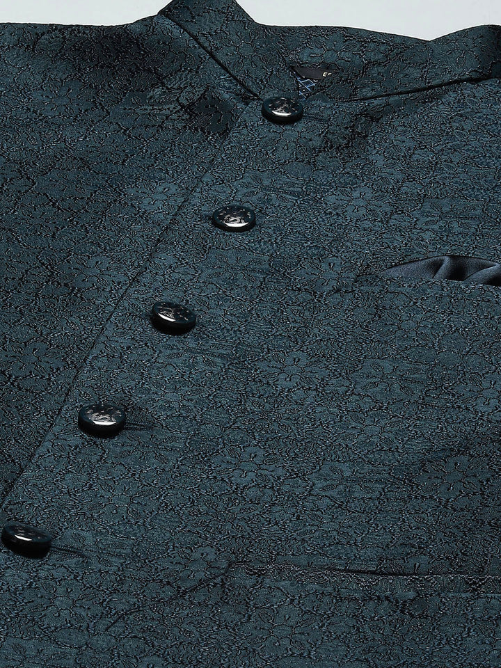 Floral Jacquard Nehru Jacket