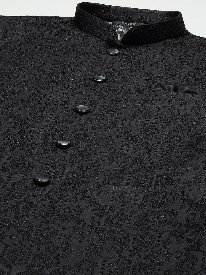 Jacquard Nehru Jacket with Shining Threads