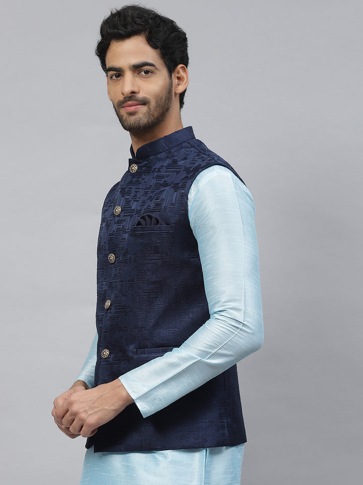 Geometric Jacquard Nehru Jacket