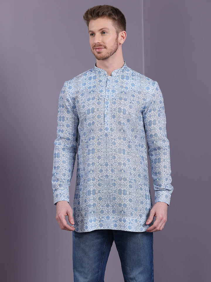 Ethnic Motif Print Short Kurta with golden thread work