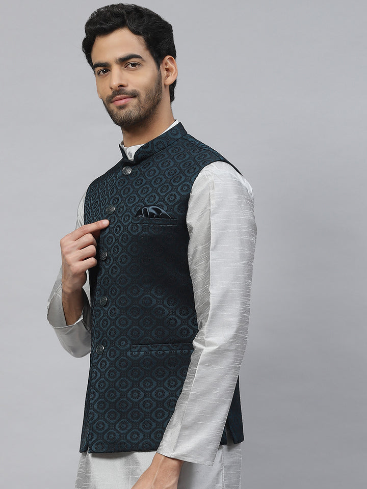 Geometric Jacquard Nehru Jacket