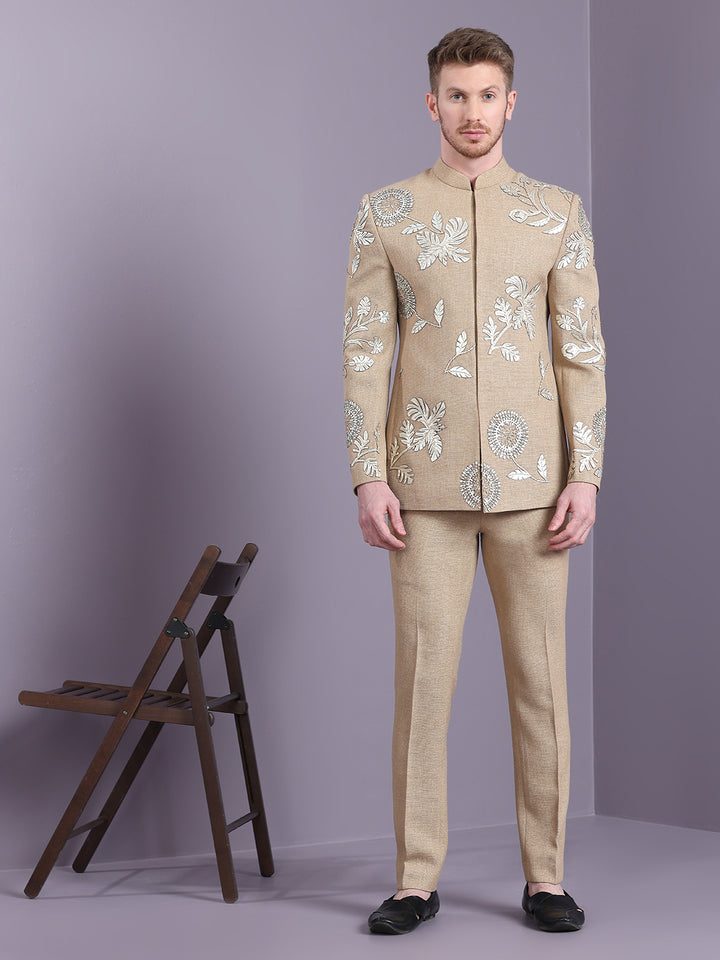 Jodhpuri Suit with Lazercut Computer Embroidery