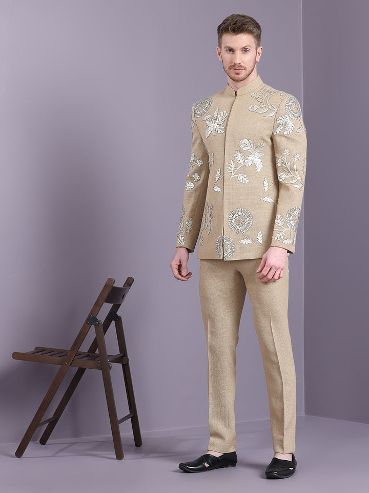 Jodhpuri Suit with Lazercut Computer Embroidery