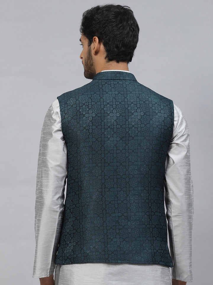 Floral Jacquard Nehru Jacket