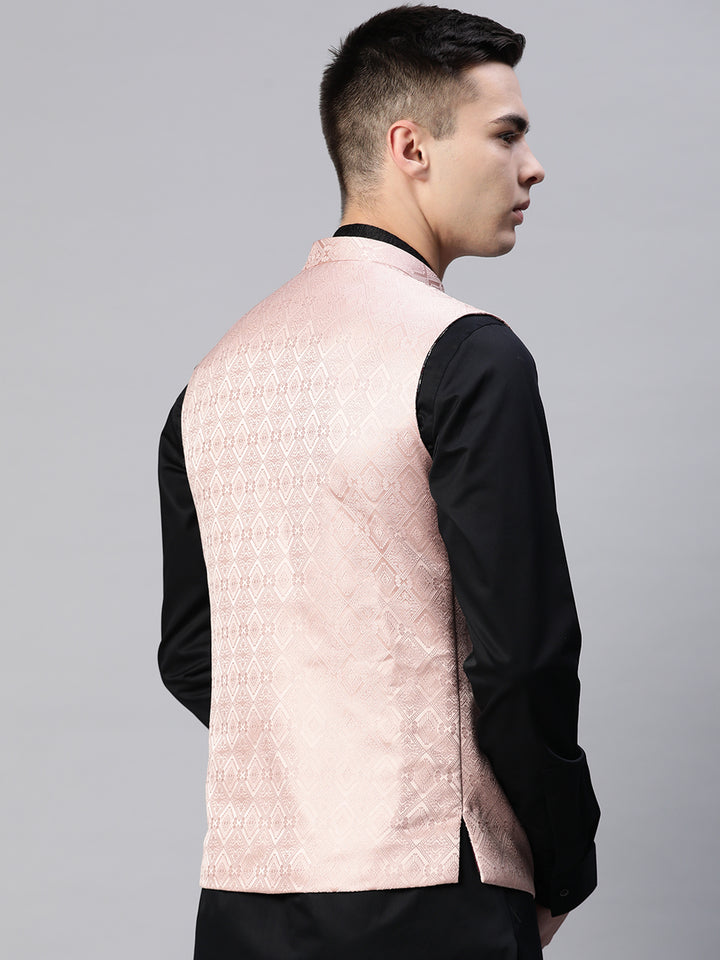 Diamond Weave Jacquard Nehru Jacket