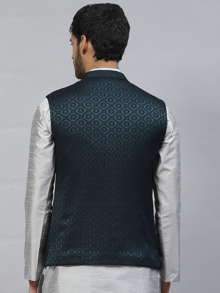 Geometric Jacquard Nehru Jacket