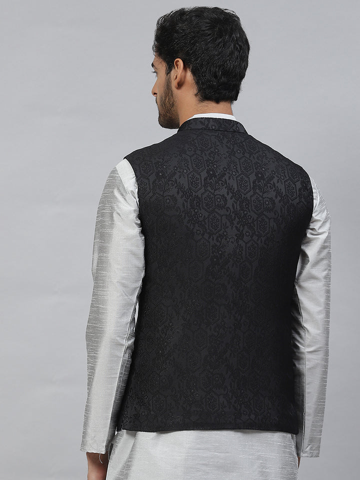 Jacquard Nehru Jacket with Shining Threads