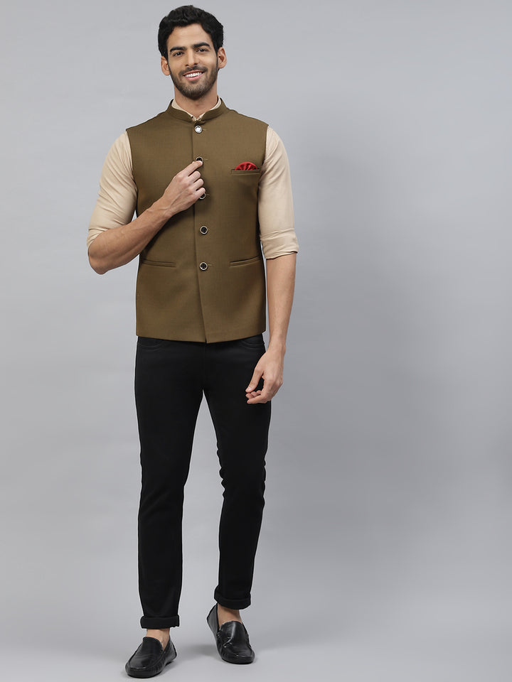 Nehru Jacket with self Slub Structure – Essas Club