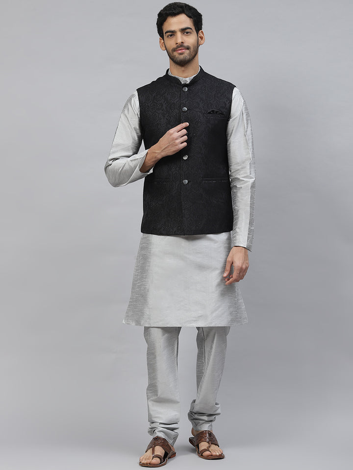 Jacquard Nehru Jacket with Shining Threads