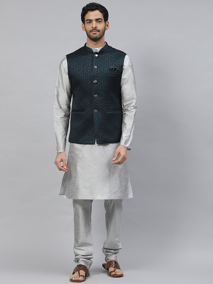 Geometric Jacquard Nehru Jacket