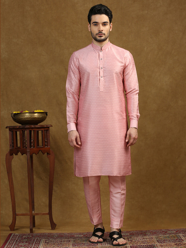 Ethnic Motif Print Kurta Set with Nehru Jacket