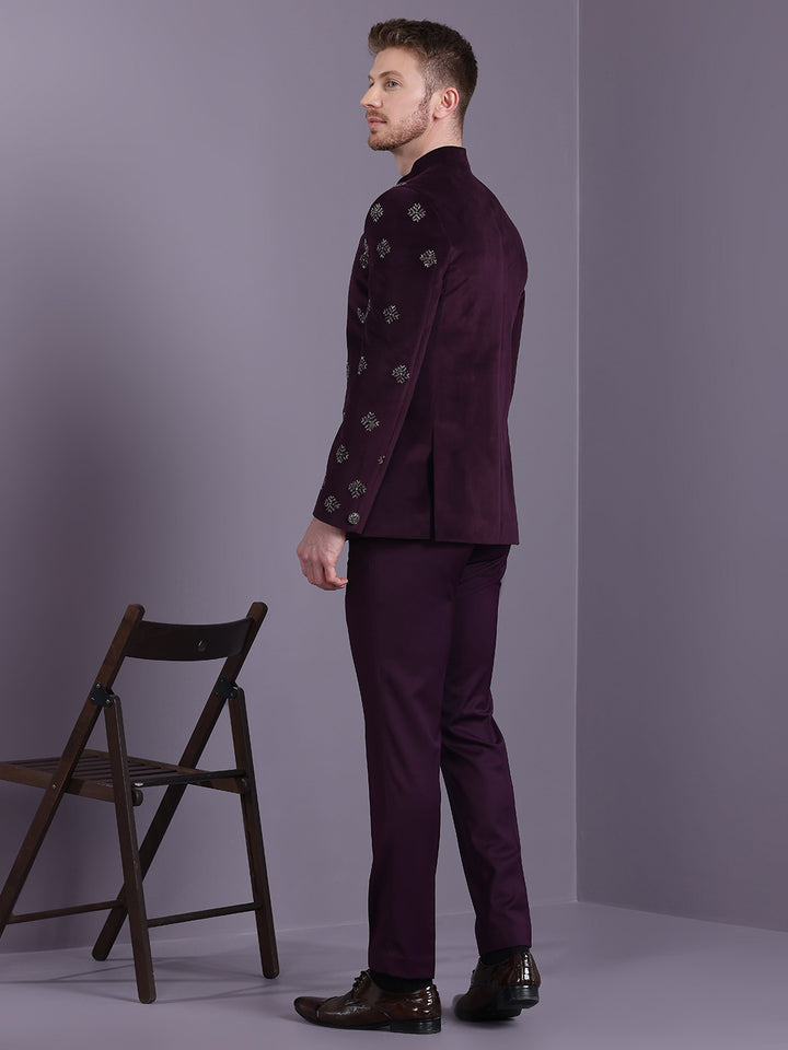 Velvet Jodhpuri Suit with Embroidery