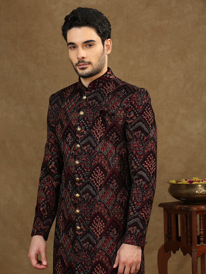 Velvet Ethnic Motif Nawabi