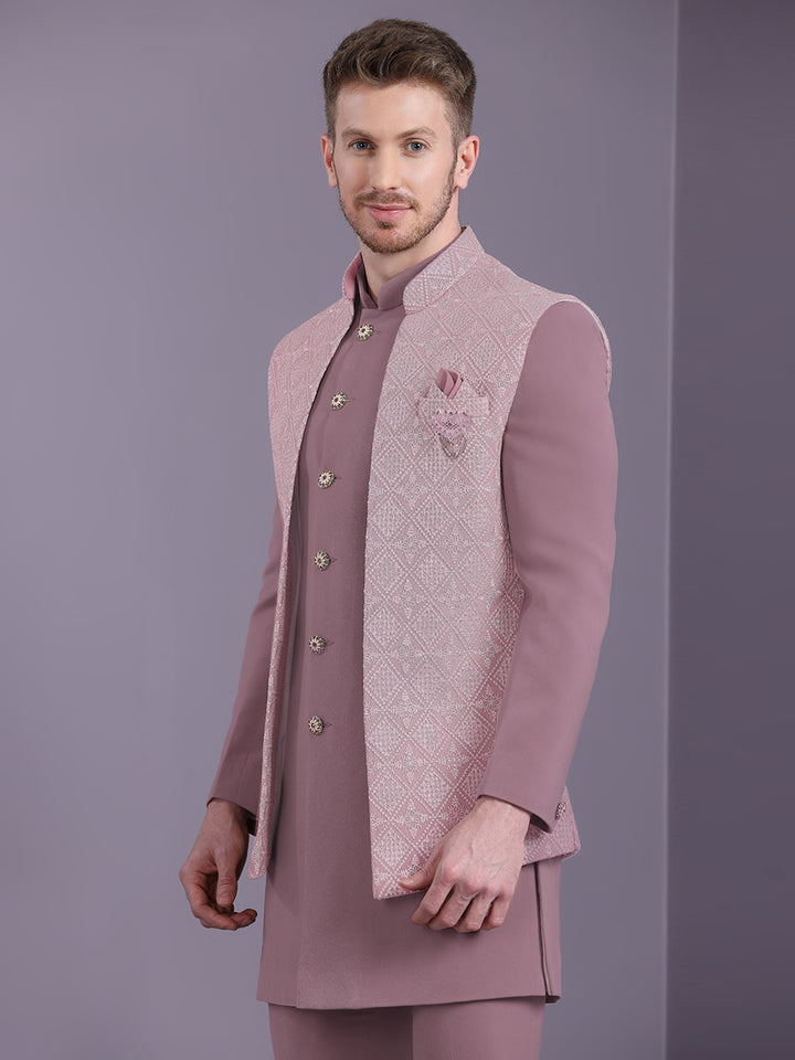 Indowestern with Lucknowi Embroidered Long Jacket