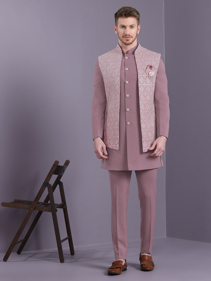 Indowestern with Lucknowi Embroidered Long Jacket