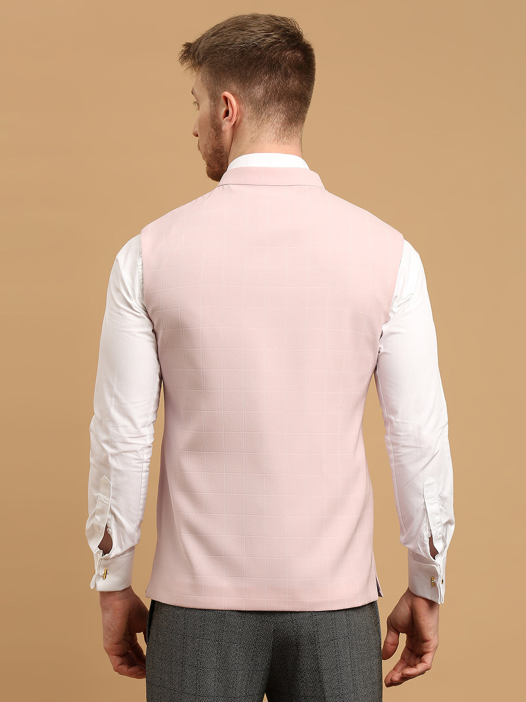 Japanese Fabric Self-Checkered Nehru Jacket – Essas Club