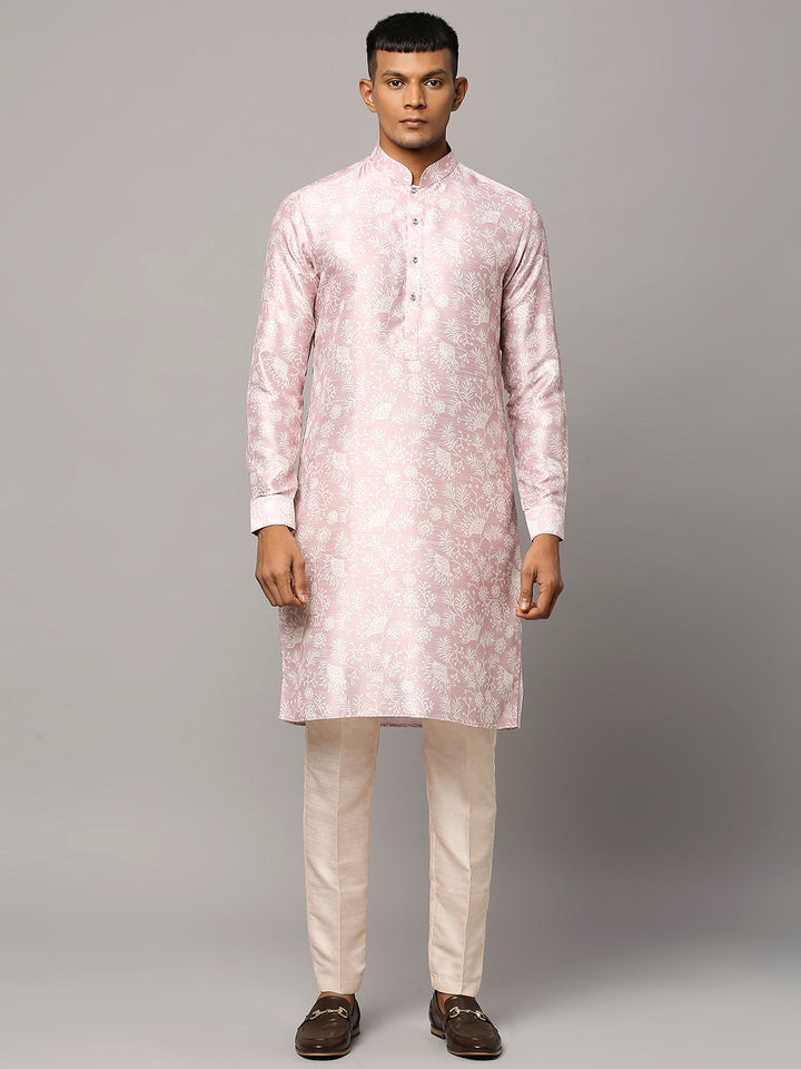 Floral Print Kurta Set with Nehru Jacket