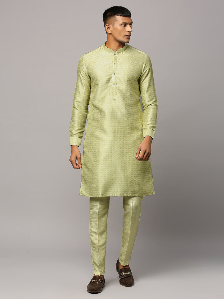 Ethnic Motif Print Kurta Set with Nehru Jacket