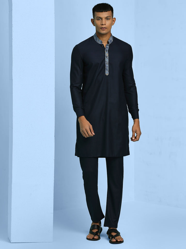 Kurta Set with Paisley Print Nehru Jacket