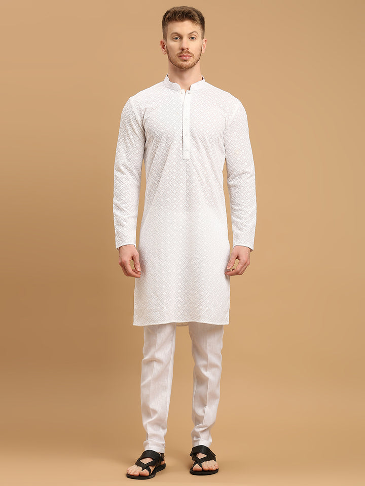 Chikankari Cotton Kurta Pyjama