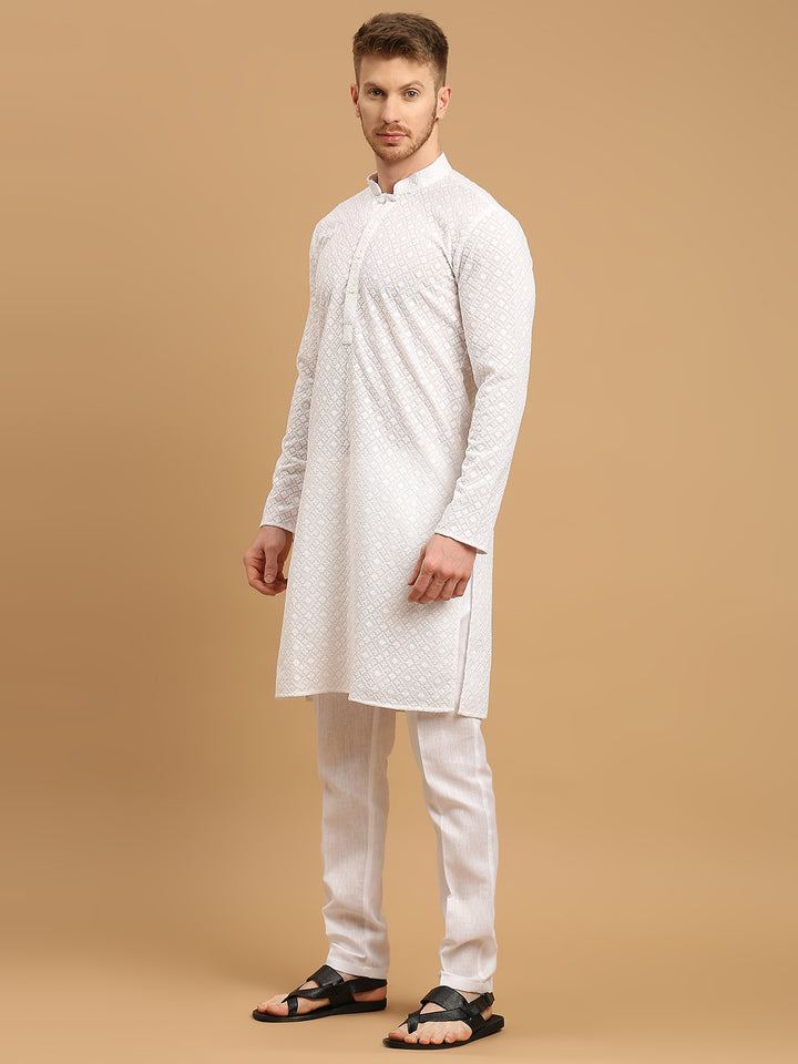 Chikankari Cotton Kurta Pyjama