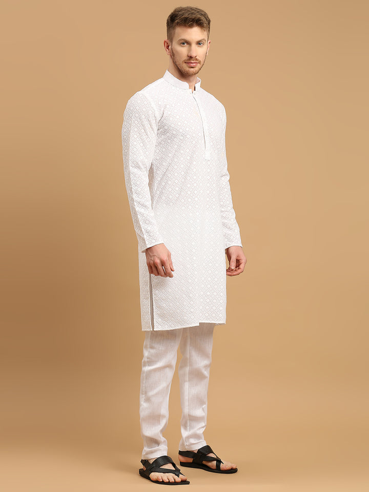 Chikankari Cotton Kurta Pyjama