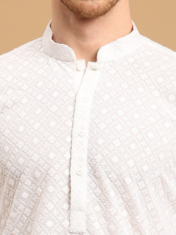 Chikankari Cotton Kurta Pyjama