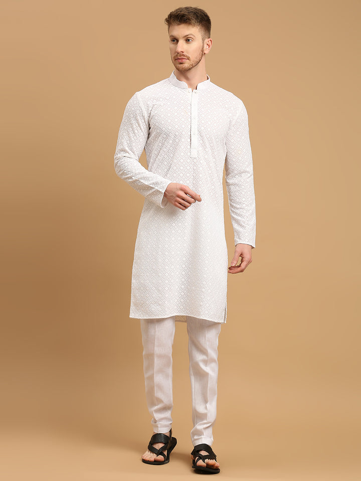 Chikankari Cotton Kurta Pyjama