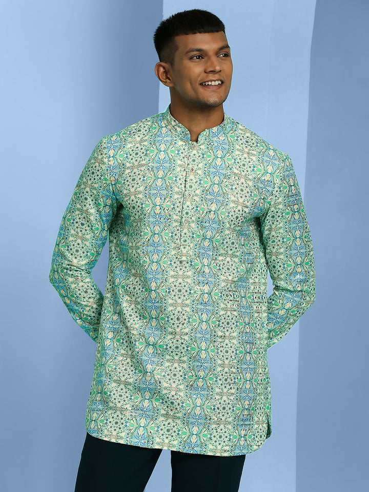 Short Kurta with Motif Print and sequins work