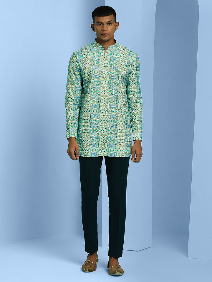 Short Kurta with Motif Print and sequins work