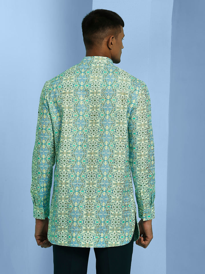 Short Kurta with Motif Print and sequins work