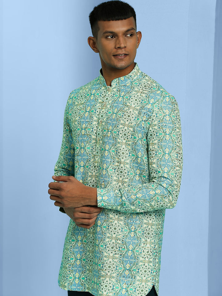 Short Kurta with Motif Print and sequins work