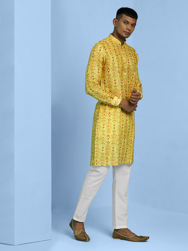 Linen Slub Printed Kurta