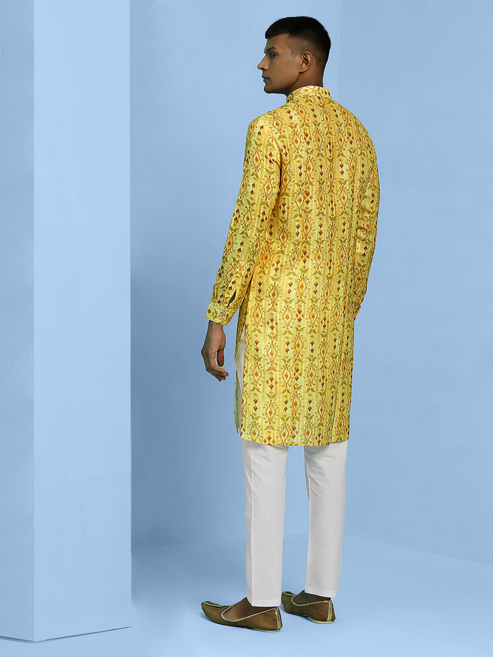 Linen Slub Printed Kurta