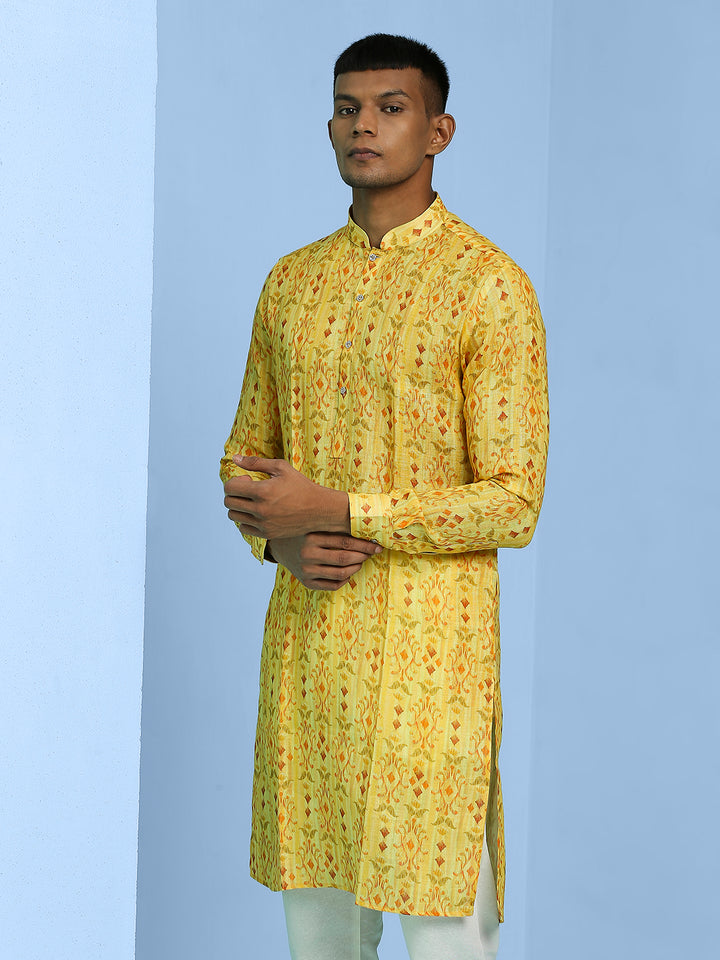 Linen Slub Printed Kurta