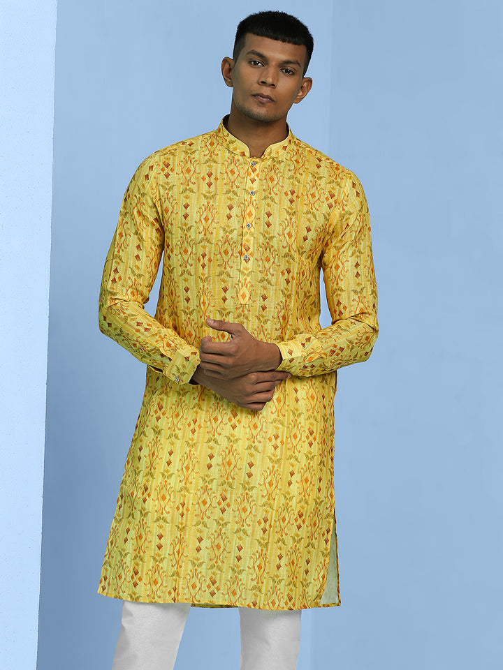 Linen Slub Printed Kurta