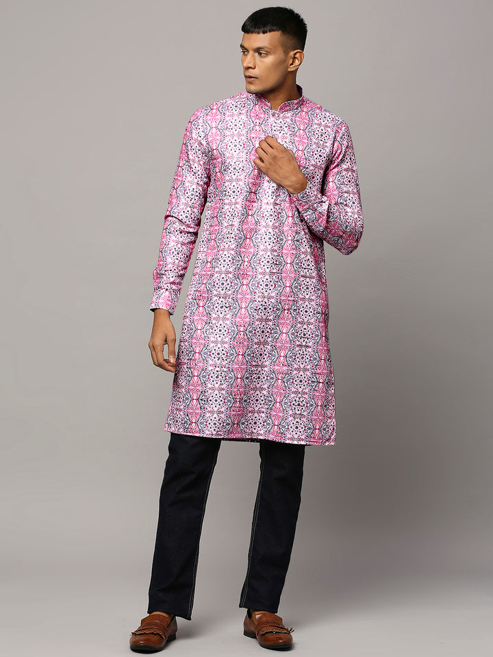 Sequins Kurta with Ethnic Motifs Print