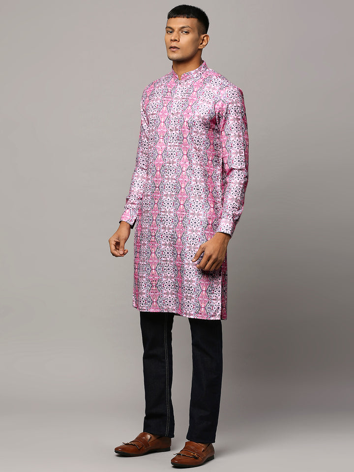 Sequins Kurta with Ethnic Motifs Print