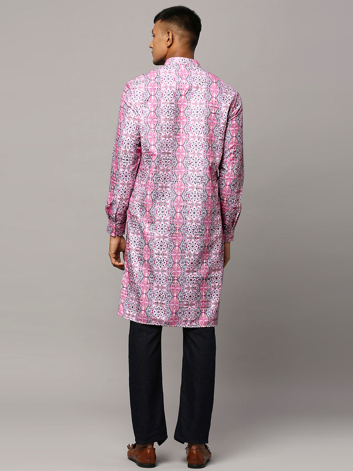 Sequins Kurta with Ethnic Motifs Print