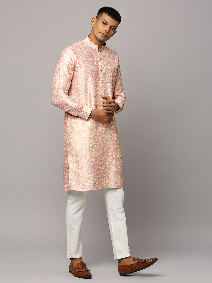 Silk Cotton Printed Kurta