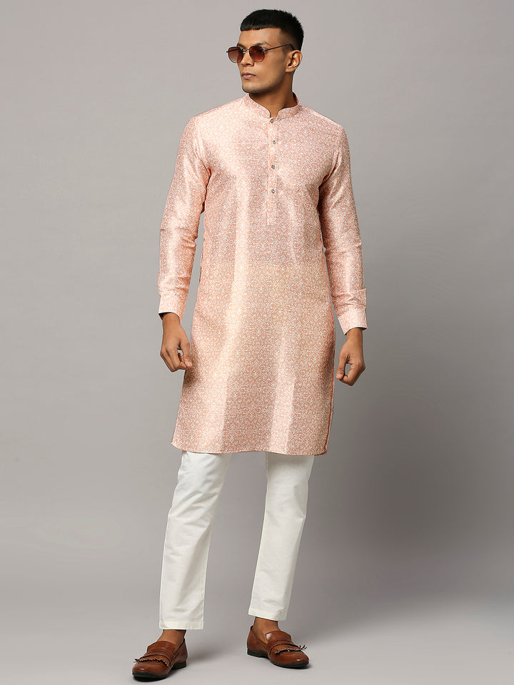 Silk Cotton Printed Kurta