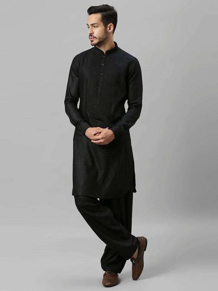 Yoke Design Cotton Kurta with Pyjama