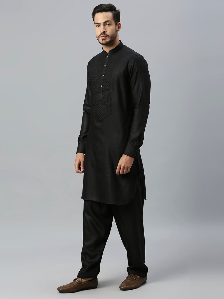 Yoke Design Cotton Kurta with Pyjama