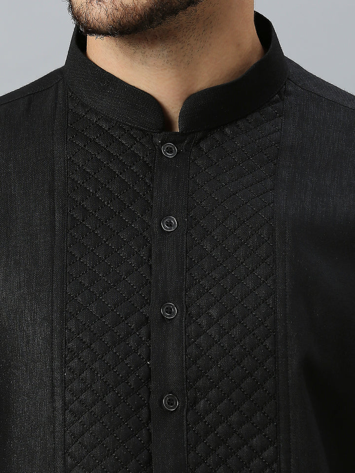 Yoke Design Cotton Kurta with Pyjama