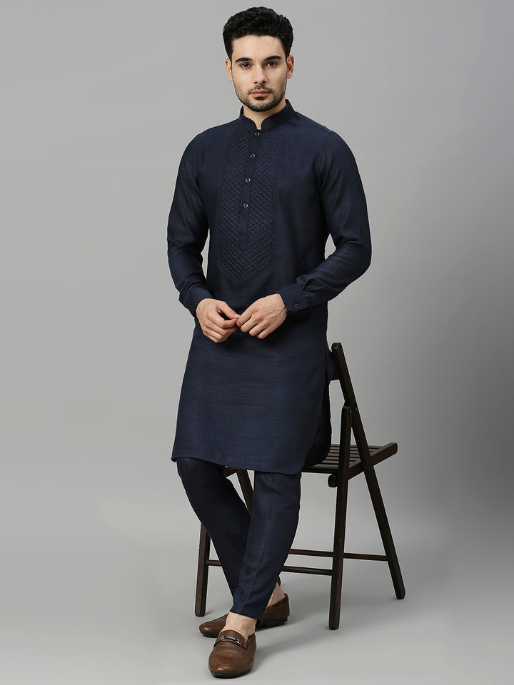 Yoke Design Cotton Kurta with Pyjama