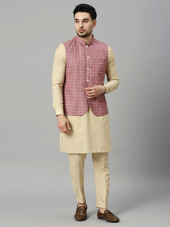 Kurta Set with Jute Cotton Nehru Jacket