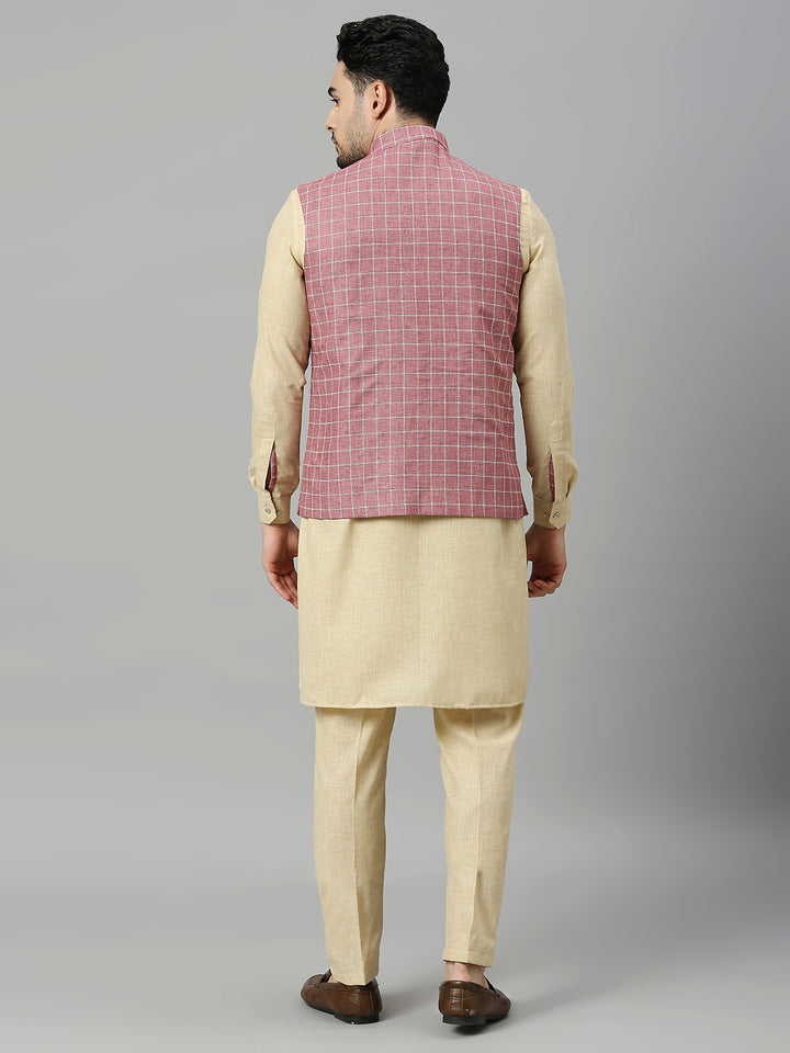 Kurta Set with Jute Cotton Nehru Jacket